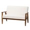 Baxton Studio Stratton Mid-Century Modern Cream Boucle Fabric and Walnut Brown Finished Wood Loveseat 228-12961-ZORO - alternate 1
